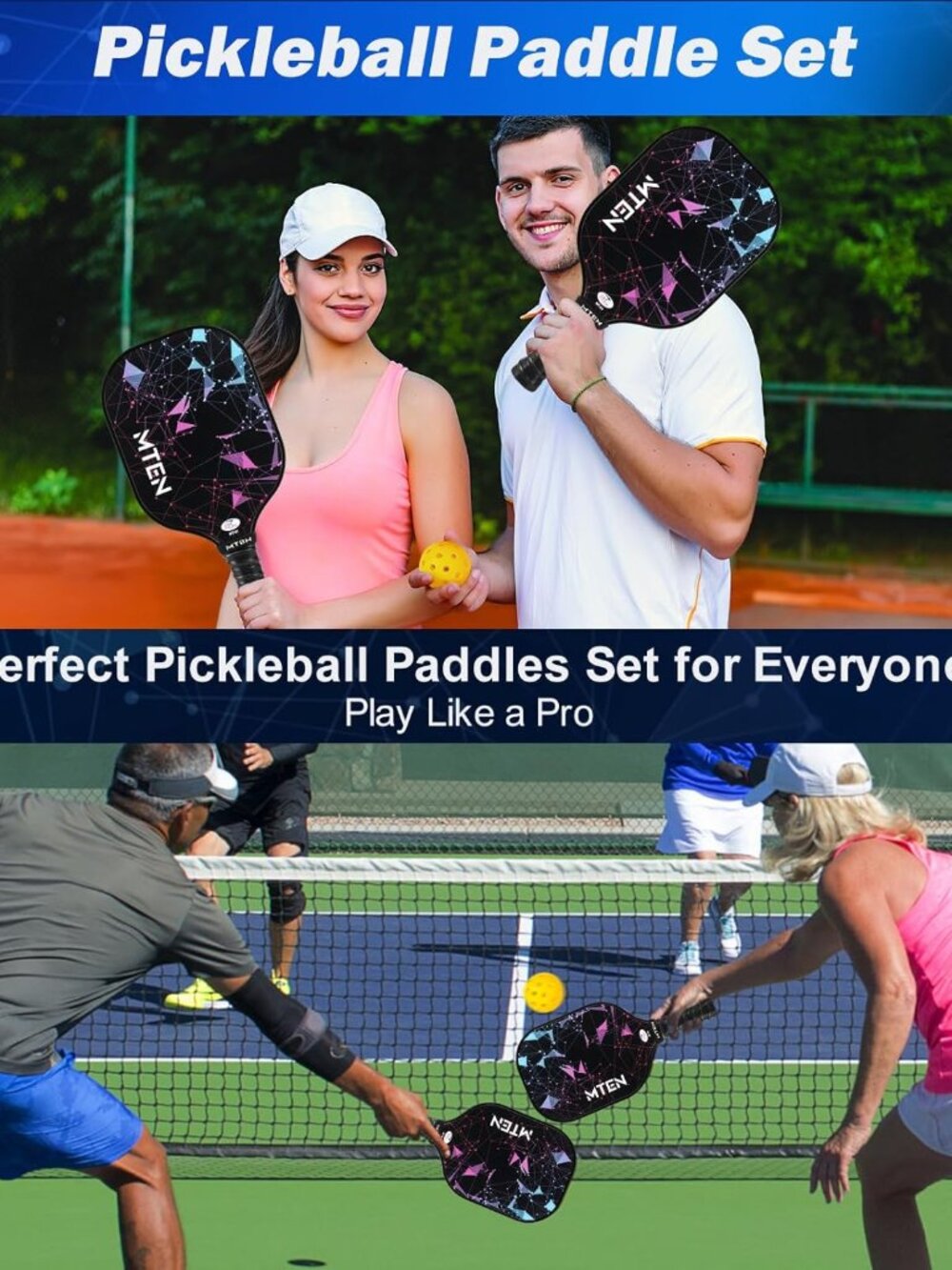 Pickleball Paddles Set of 2 or 4, or Single Paddle – USAPA Approved Fiberglass S - Picture 6 of 9